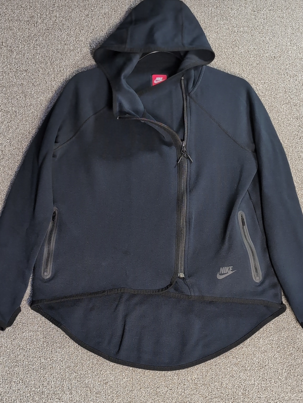 Nike Tech Fleece Cape Full-Zip Hoodie Jacket Size Small in Black - Picture 4 of 13